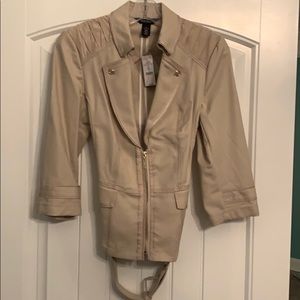 White House Black Market Short Belted Jacket